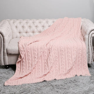 Braided Cable Knit Luxury Soft Throw Blanket