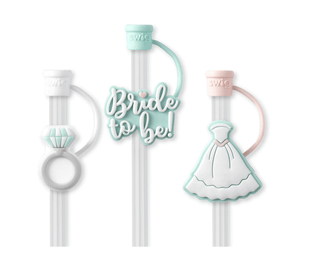 Bride To Be Straw Topper Set