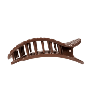 Brown Crocodile Flat Round Hair Clips