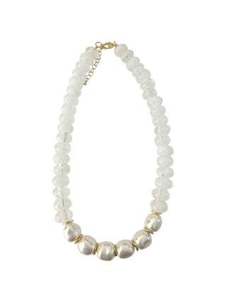 Chunky beaded necklace with pearl accents