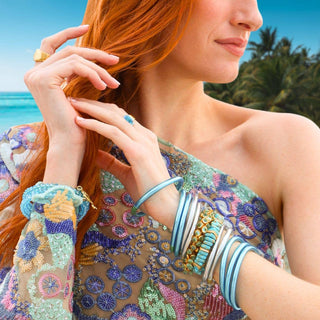 BuDhaGirl | Azure All Weather Bangles - Serenity Prayer