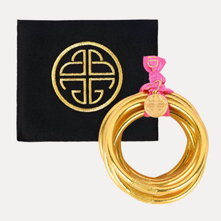 BuDhaGirl | Gold All Weather Bangles (Set of 9) - Serenity Prayer