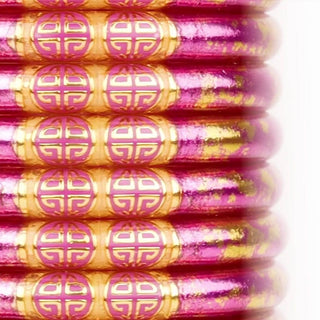 BuDhaGirl | KOI Rose All Weather Bangles | Pink & Gold Leaf Stack (Set of 4)