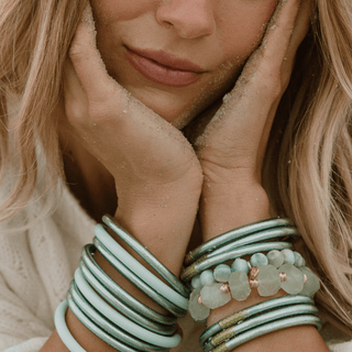 BuDhaGirl | Mint All Weather Bangles - Serenity Prayer