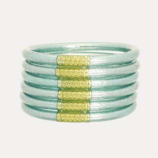 BuDhaGirl's mint all weather bangle set.