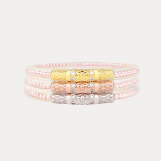 Three Queens Budhagirl bangles in Pink Pearl.