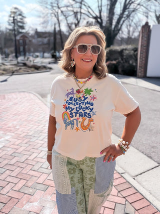"Busy Collecting My Lucky Stars" Crop Tee