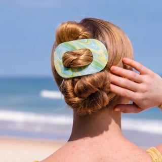 By The Sea Shore Flat Round Hair Clips