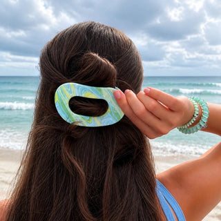 By The Sea Shore Flat Round Hair Clips