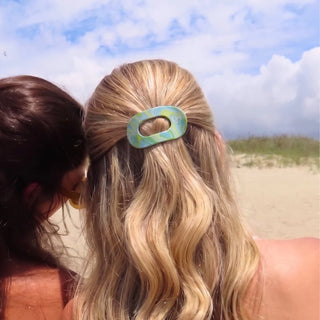 By The Sea Shore Flat Round Hair Clips