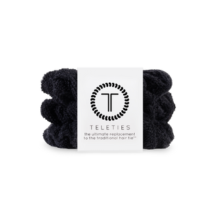 Jet Black Terry Cloth Scrunchie Large