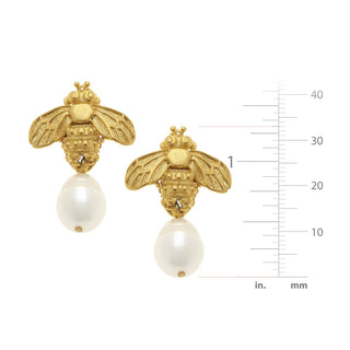 Susan Shaw | Bee + Pearl Drop Earrings