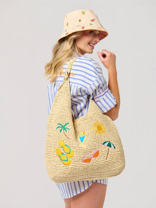 Cabana Slouchy Straw Beach Tote