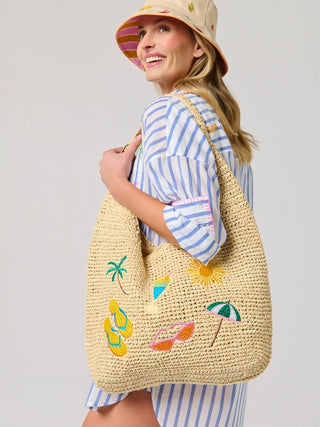 Cabana Slouchy Straw Beach Tote