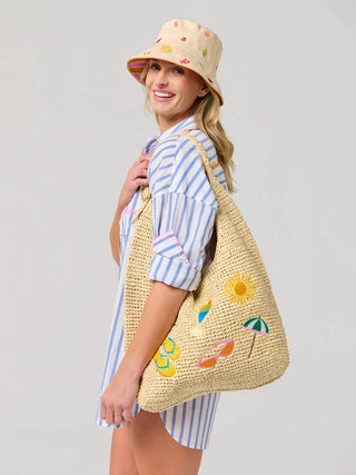 Cabana Slouchy Straw Beach Tote