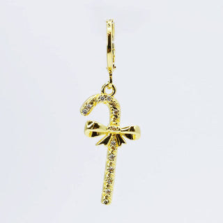 Candy Cane Bow Charm - Gold