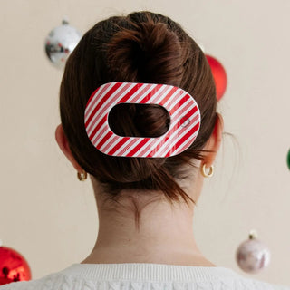 Candy Cane Crush Large Flat Round Clip