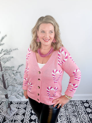 pink candy cane cardigan