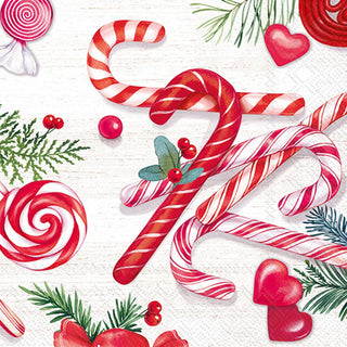 Candy Canes Paper Cocktail Napkins