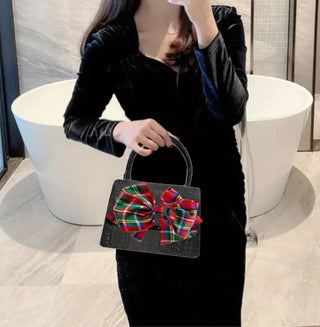 Candy Sparkle Purse - with Red Plaid Bow