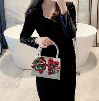 Candy Sparkle Purse - with Red Plaid Bow