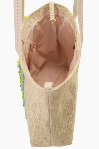 Capri Zest Oversized Beaded Jute Beach Tote