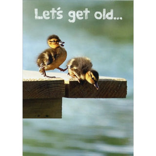 "Ducklings On Dock" Birthday Card