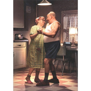 Couple Dancing In Kitchen Anniversary Card