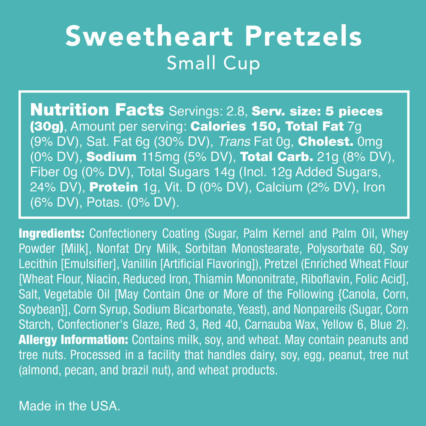 Candy Club Sweetheart Pretzels Small Cup