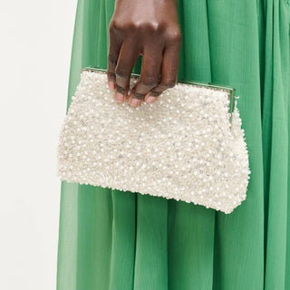 Glamorous pearl beaded evening bag.