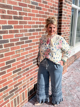 Chambray Charm Crop Pants