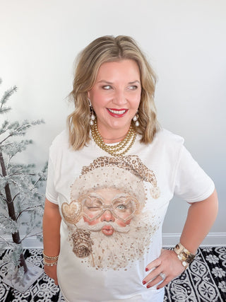 leopard santa tee