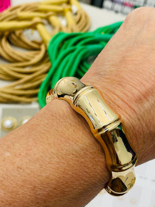 Chic Hinged Bamboo Cuff