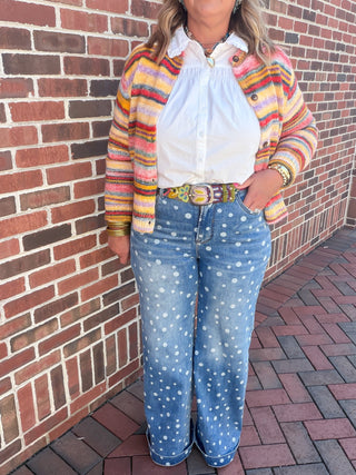 saige polk dot denim jeans