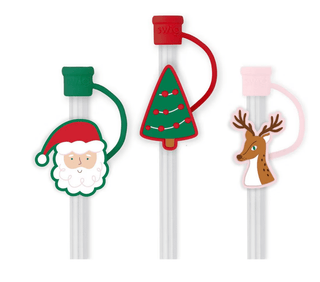 Christmas Cameos Straw Topper Set