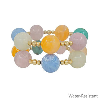 Chunky 20MM Beaded Stretch Bracelet Set