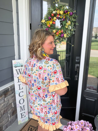 "Ciao Bella" Pajama Shorts Set