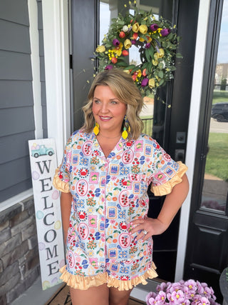 "Ciao Bella" Pajama Shorts Set