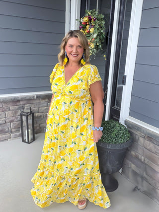 lemon maxi dress