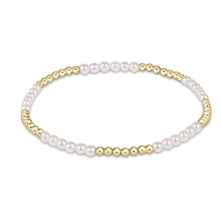 Enewton's Blissful Pearl and gold 3Mm beaded bracelet .