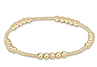 Classic Blissful Pattern 2mm Bead Bracelet -4mm Gold