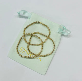 Classic Grateful Pattern Bead Bracelet - Gold