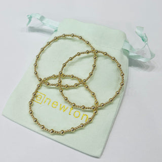 Classic Sincerity Pattern 4mm Bead Bracelet - Gold