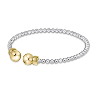 Classic Sterling Mixed Metal 3mm Bead Cuff - Gold