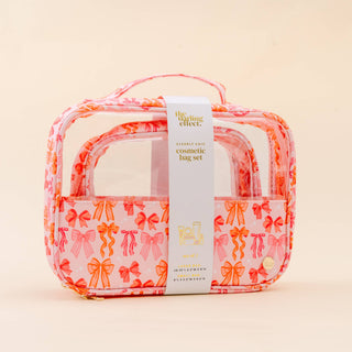 Clearly Chic Cosmetic Bag Set- Blushing Bows