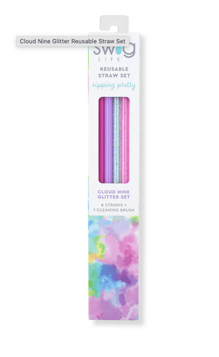 Cloud Nine Glitter Reusable Straw Set
