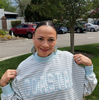 "Coastal" Stripe Crop Sweatshirt