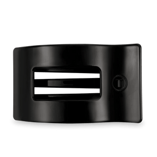 Jet Black Large Flat Rectangle Hair Clip