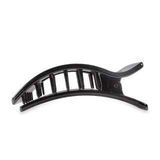 Jet Black Large Flat Rectangle Hair Clip