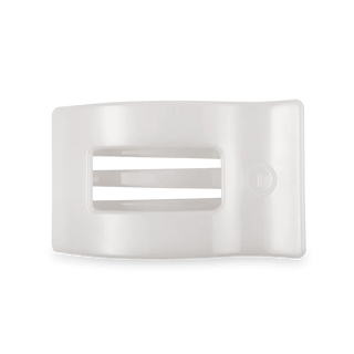 Coconut White Medium Flat Rectangle Hair Clip.